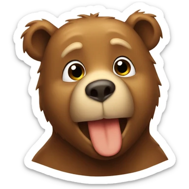 Bear gives a Kiss sticker