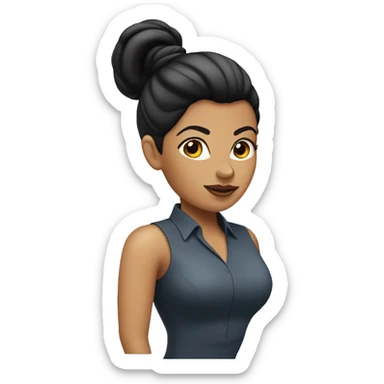 hr executive latina woman with slick back ponytail black hair  sticker