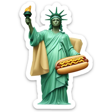 Statue of Liberty with hot dog  sticker