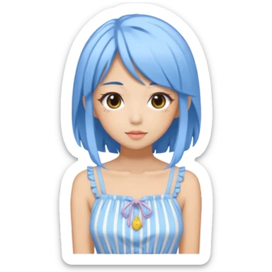 Blue Pastel Gyaru Summer Girl sticker