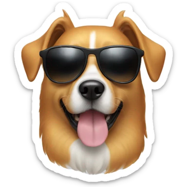 dog wearing sunglasses sticker
