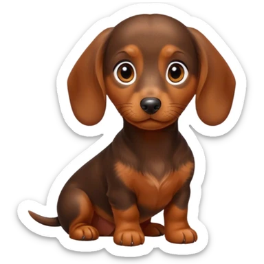 Brown orange miniature dachshund puppy sticker