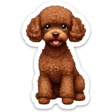 Brown toy poodle sticker
