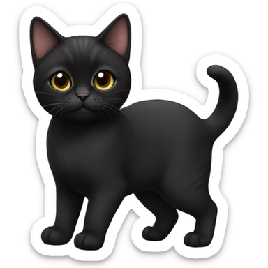 Black munchkin cat sticker