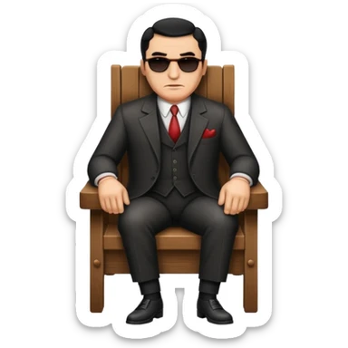 Mafia big boss sit on a chair sticker