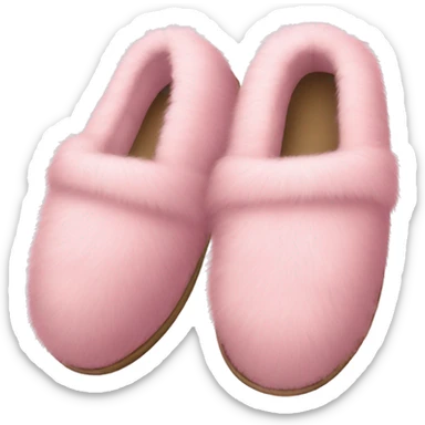 Pastel pink fur slippers sticker