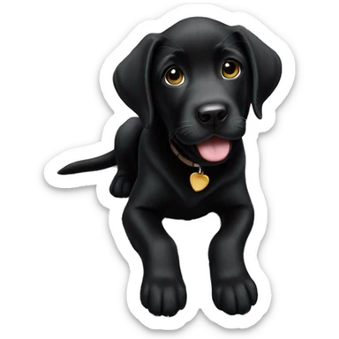 baby black lab dog sticker