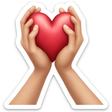 heart in hands sticker