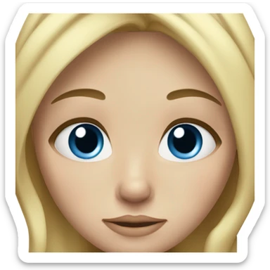 a girl with blue eyes and freckles, blonde hair and dark roots sticker