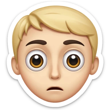 Face looking to the side with wide eyes and low mouth with raised eyebrows (the viral face for this is a bad idea, but we’re totally gonna do it together anyway) sticker