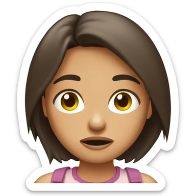 Frustrated brunette girl sticker