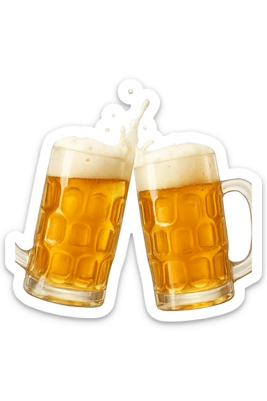2 drink che fanno brindisi di birre senza mani sticker