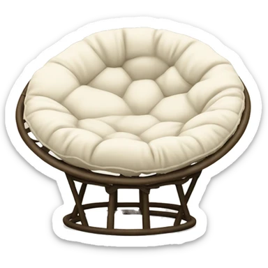 Khaki Papasan chair with cream cushion  sticker