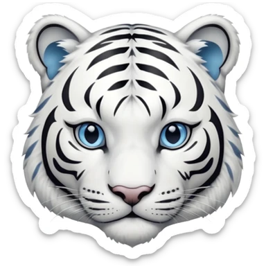 White tiger blue eyes sticker