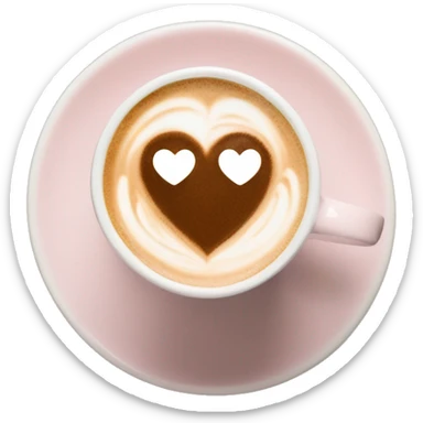  pale pink coffee mug heart shaped latte art cappuccino sticker