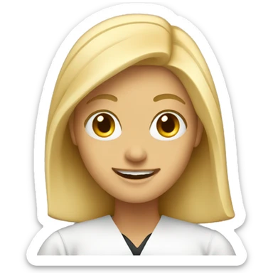 graduate student, blonde, happy sticker