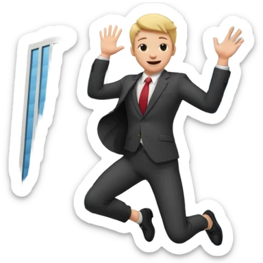 a person awde wanking while jumping off a building while making hotdogs on a pinetree sticker