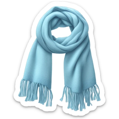 Realistic light blue winter scarf isolated. sticker