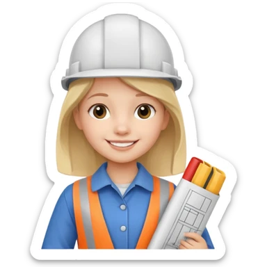 architect little girl sticker