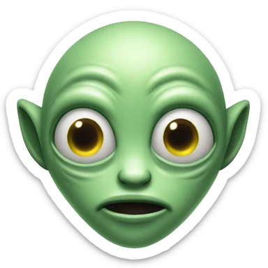 alien with amazing face  sticker