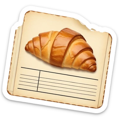 one photo with croissant like catalog cards from delivery  sticker