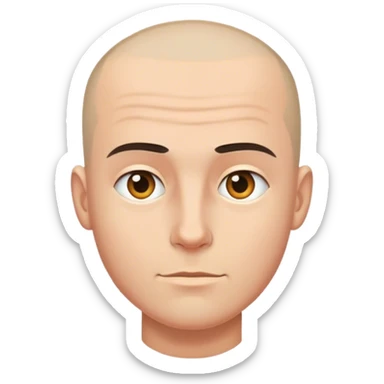 A guy with a buzzed head sticker