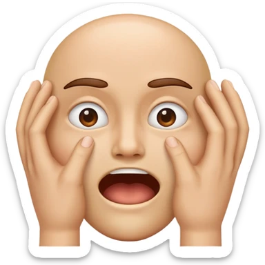 Emoji of a jaw dropping and hands clawing at eyes sticker