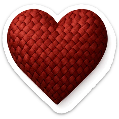 heart with a woven silk texture sticker