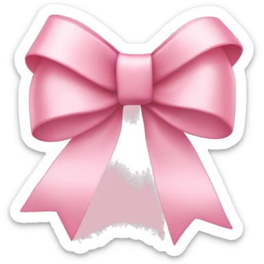 light pink ribbon bow sticker