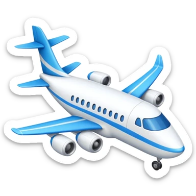 travel-themed emoji for AsiaLuxe Travel combining blue wavy lines with small airplane element sticker