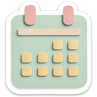 soft pastel cozy calendar box for bullet journal with a pastel green background sticker