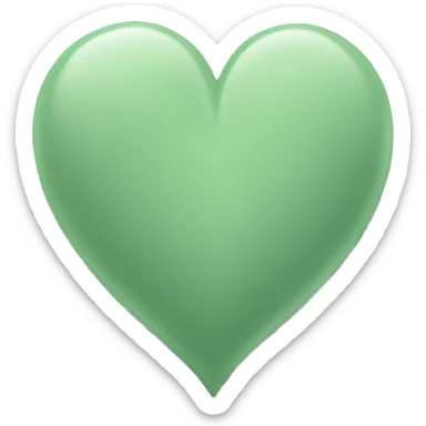 Sage green heart sticker