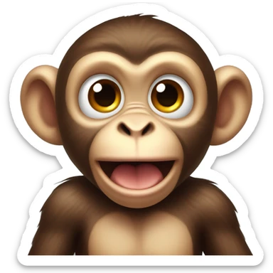 cute baby monkey with shock face sticker