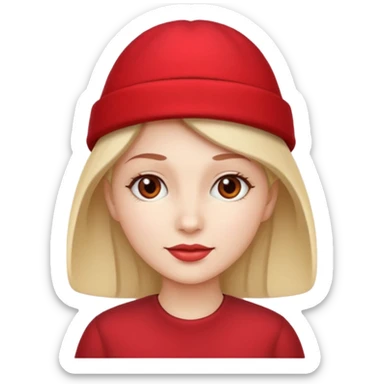 different womman with red hat sticker