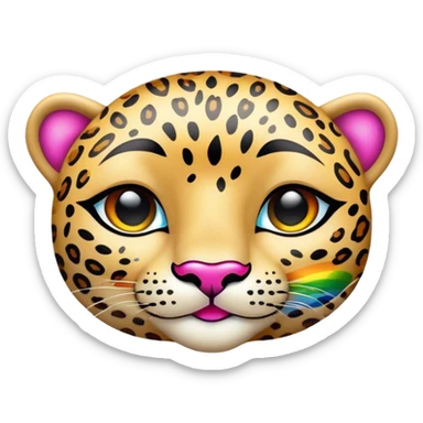 rainbow sparkled leopard print pattern on lush, full lips. Lips only sticker