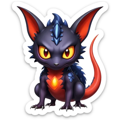 Shiny Epic Evil Badass Dark Noibat-Salandit-Litten-Hybrid sticker