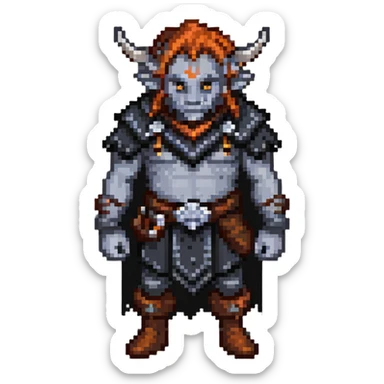 firbolg with grey skin sticker