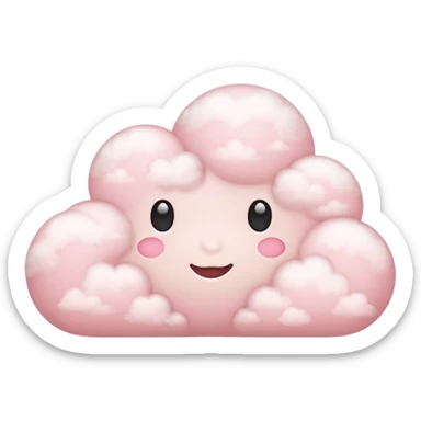 Cloud with pale pink hearts  sticker