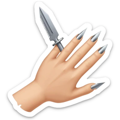 Razor blade lodged under a fingernail. sticker