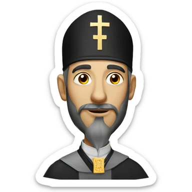 an Orthodox priest near the temple sticker
