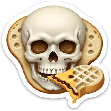 Skull eating an Uncrustable sticker