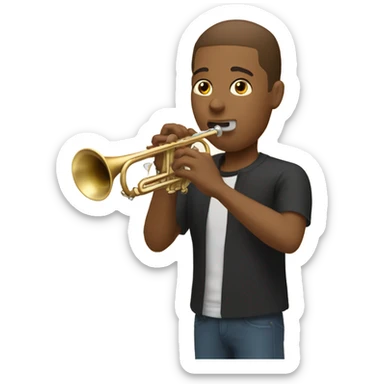 light brown man playing trumpet sticker