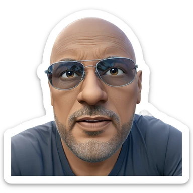 bald man outdoors in sunlight sticker