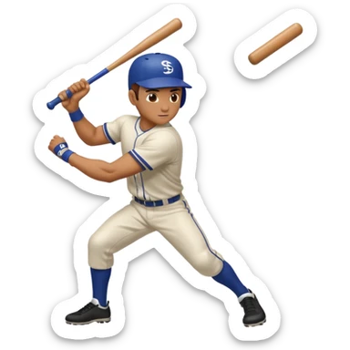 baseball player, swinging bat, dynamic pose sticker