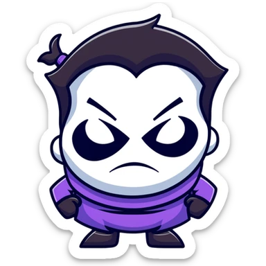 cartoon villain character with silly expression sticker