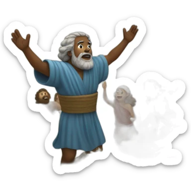 moses parting the sea in the bible sticker
