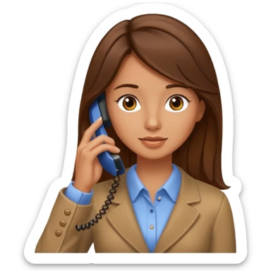 ￼ Brunette Haired Girl on the phone  sticker