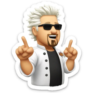 Guy Fieri doing a chef’s kiss with the 🤌🏼 hand sticker