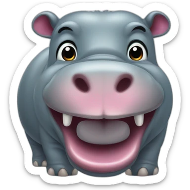 funny hippopotamus sticker
