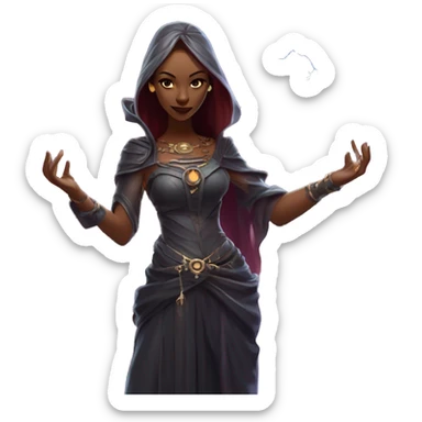 "Technomancy is the use of magic or mystical powers to control and manipulate technology” + "It's kind of like cyberpunk magic or how in some games, characters hack into systems using magic." 🖥️⚡🧙‍♂️ Make a ancient vampire technomancy goddess sticker